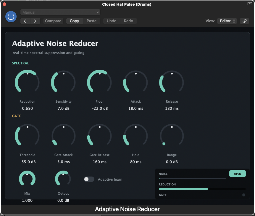 Adaptive Noise Reducer plugin interface